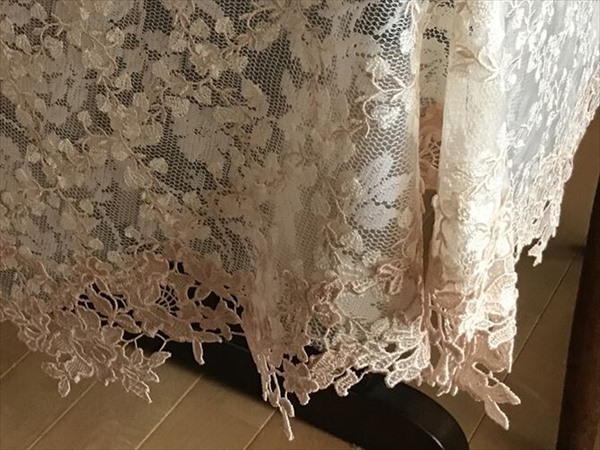 シェルピンクフラワー テーブルクロス 直径145cm 配膳用品 キッチンファブリック テーブルクロス wk2021-n2 刺繍 レースの画像