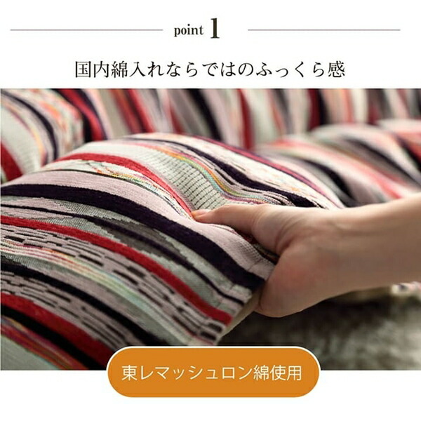 こたつ用布団 カバー こたつ用掛け布団 こたつ布団 シェニール エスニック アシュリー 200×250cm 7801039 78011の画像