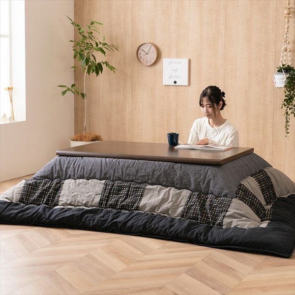 こたつ布団 グレー 約205×205 日本製 和モダン チェック柄 葉月 送料無料 こたつ布団 日本製 和モダン チェック柄 『葉月』205×205cm こたつ用