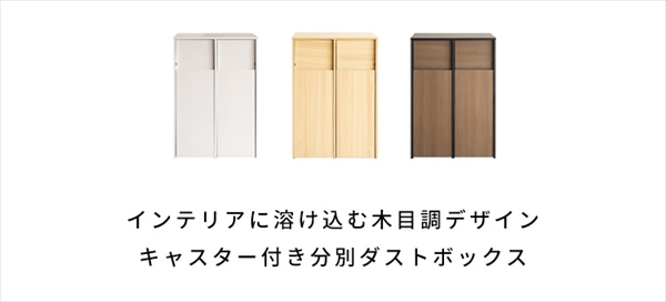 ゴミ箱 分別キャスターダストボックス Helios（ヘリオス）幅60.5cm 45L×2 DB-F2100 ゴミ箱 蓋つき おしゃれ_1