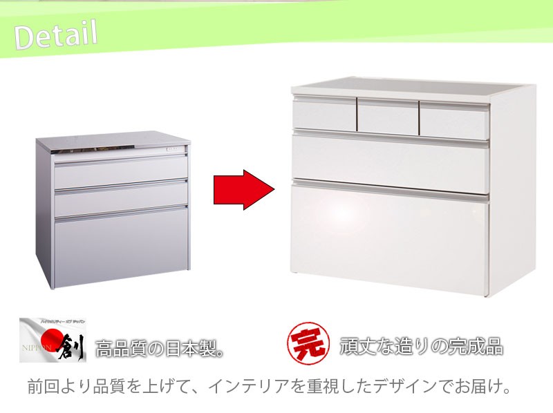 ＼レビューでプレゼント／ステンレスキッチンカウンター幅110 3杯 艶出しホワイト キッチン収納 キッチンカ ランキング1位_2