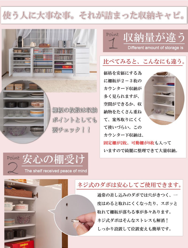 ＼レビューでプレゼント／キッチンシリーズFace カウンター下収納 扉幅112 収納家具 タンス チェスト  ランキング1位の画像