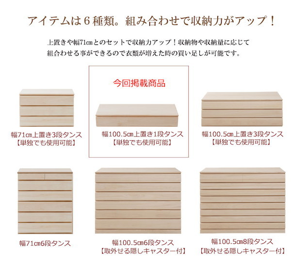 ＼レビューでプレゼント／桐洋風チェスト 1段タイプ 生地仕上げ 収納家具 タンス チェスト 完成品 hi-0094 桐洋風チェスト 1段 生の画像