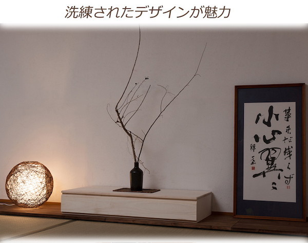 ＼レビューでプレゼント／桐の置き床 生地仕上げ 収納家具 タンス チェスト 完成品 hi-0096 桐1段 置き床 置床 花台 白木 日本製の画像