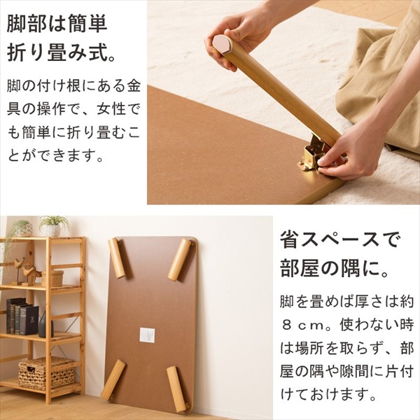 折りたたみ テーブル 幅120cm 座卓 IW-1275B ZEN 完成品 ローテーブル