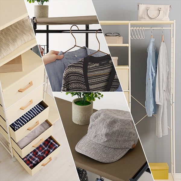 収納家具 本棚 ラック カラーボックス ハンガーラック コートハンガー キャスター付き ハンガーラック 幅80cm KHR-3188 |  | 03