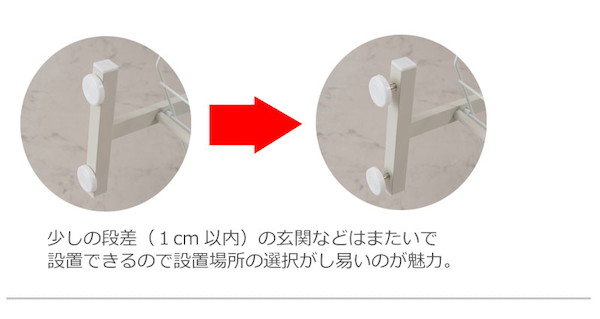 ＼レビューでプレゼント／突っ張り壁面薄型シューズラック ハイカットブーツ専用 幅53cm ホワイト 収納家具 ランキング1位の画像