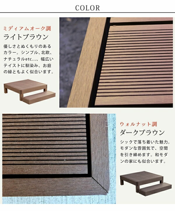 ＼レビューでプレゼント／エクステリア ウッドデッキ 人工木ウッドデッキ ecofeel（エコフィール）1台 ステッ_8