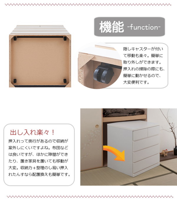 ＼レビューでプレゼント／押入れたんす 幅75cm 奥行65cm 4段 ホワイト 子供部屋 寝具 収納 タンス ランキング1位の画像