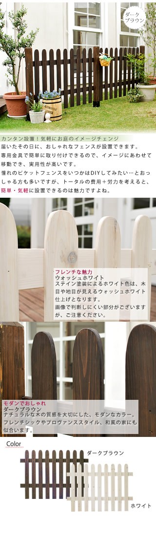 ＼レビューでプレゼント／エクステリア フェンス ナチュラルガーデン 天然木のピケットフェンス ストレート基本セット 土中用 SFPS12 ランキング1位_2