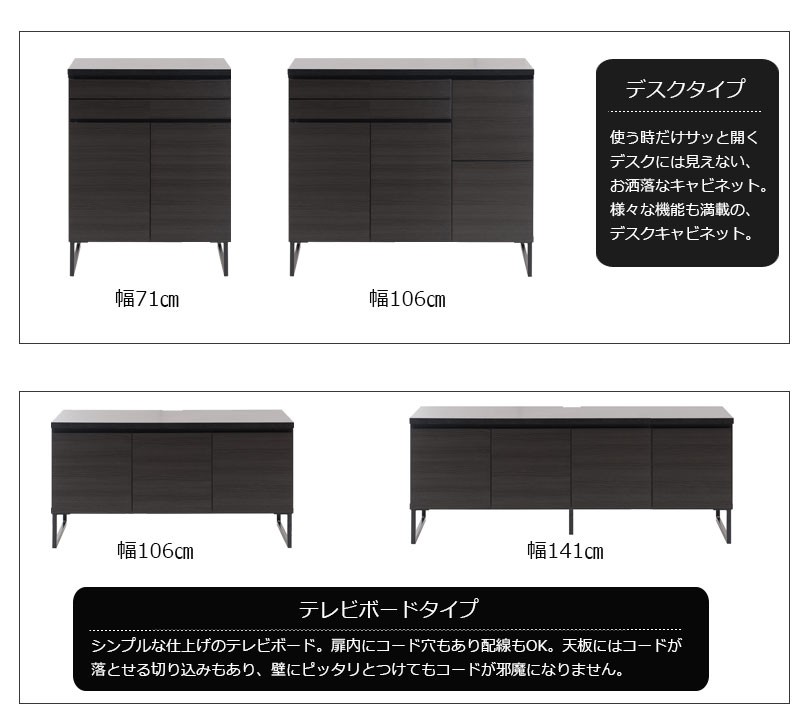 スタイリッシュブラック スクエアキャビネット 引出しタイプ 幅106cm 収納家具 完成品 シンプルでスタイリッシュな引き出しタイプ ランキング1位の画像