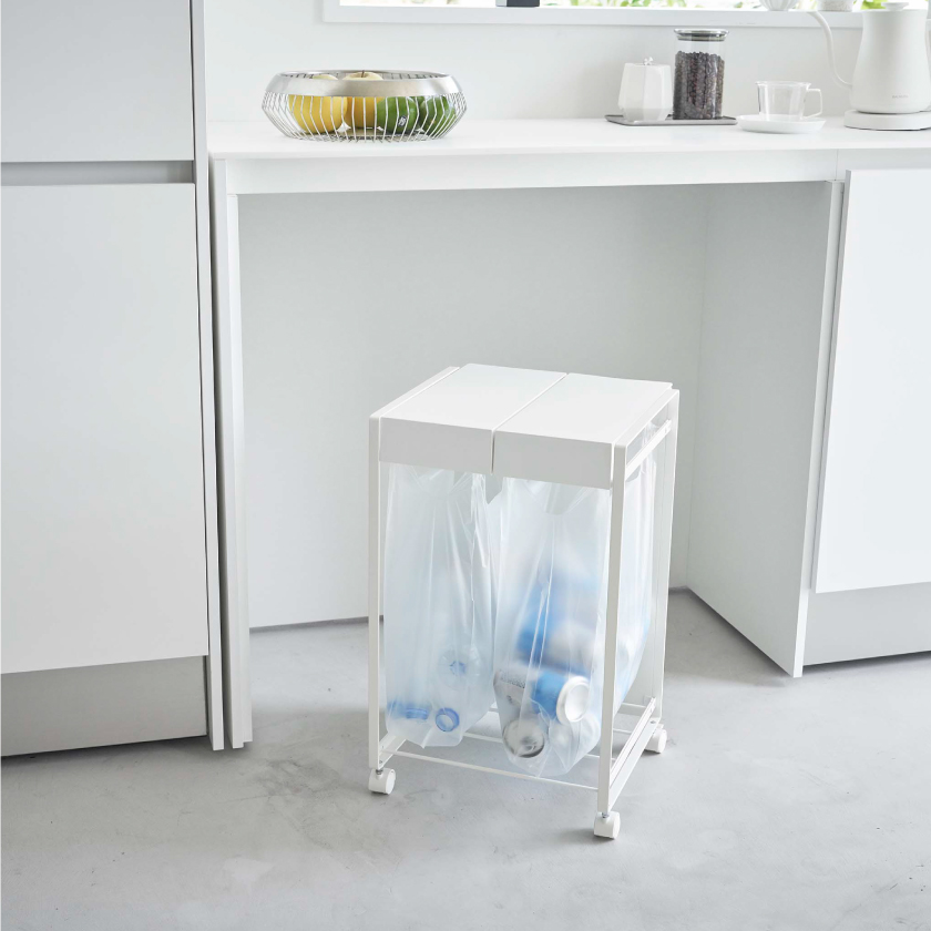 tower 山崎実業 蓋付き目隠し分別ダストワゴン タワー 2分別