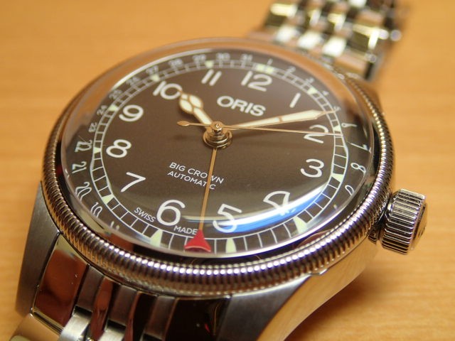 【1本限定】【希少なブラウン】 ORIS オリス ヴィンテージ 手巻き時計 BIG CROWN オリス 腕時計 ORIS ビッグクラウン ポインターデイト