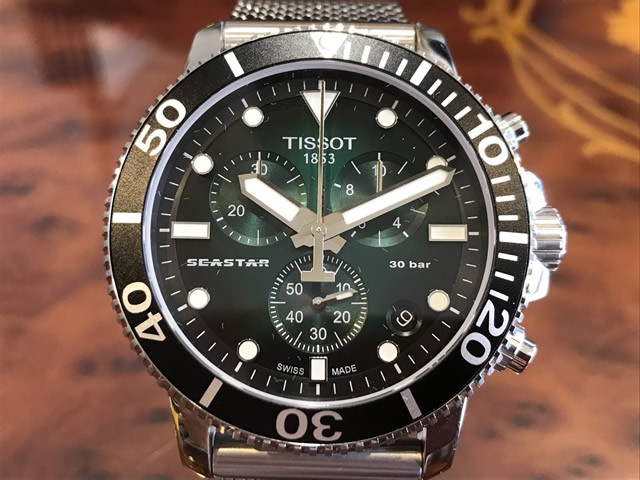 ティソ 腕時計 TISSOT メンズ シースター1000 クォーツ クロノグラフ グリーン文字盤 ミラネーゼブレスレット  T120.417.11.091.00 : t1204171109100 : 優美堂 - 通販 - Yahoo!ショッピング