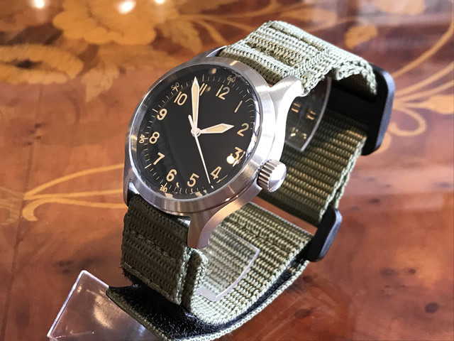 ミリタリー 時計 ナイロン 時計バンド 時計ベルト 20mm グリーン