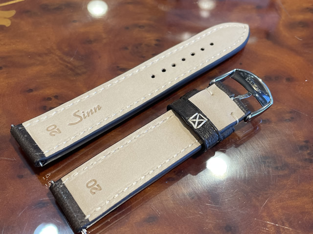 ジン Sinn 純正レザーベルト 尾錠付 カーフ ラグ幅22mm 時計