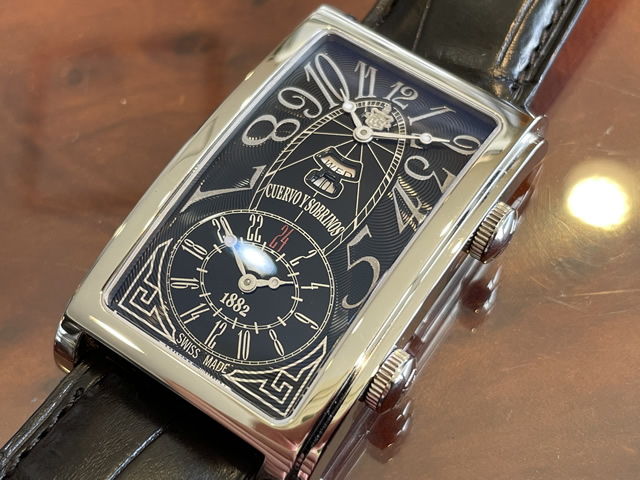 クエルボイソブリノス 腕時計 プロミネンテ ダブルテンポ デュアルタイム 正規商品 Ref.1124-1ANG クエルボ・イ・ソブリノス