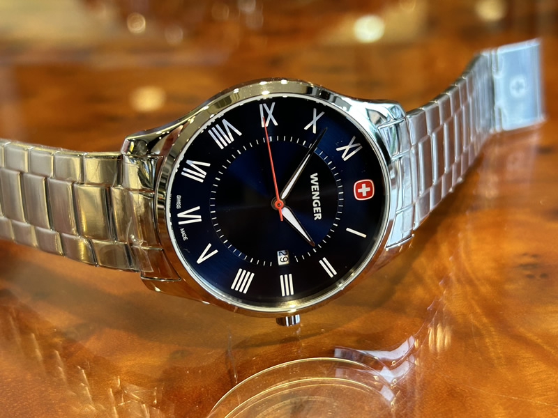 【あすつく】 ウェンガー WENGER 腕時計 CITY CLASSIC シティクラシック 42mm ネイビーブルー文字盤 01.1441.137  クォーツ 国内正規品
