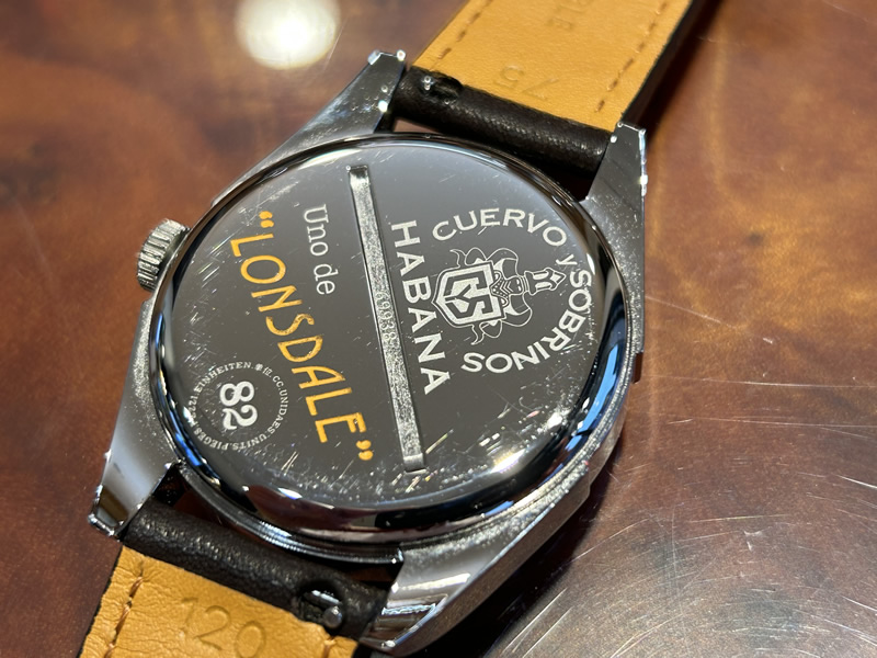 クエルボイソブリノス 腕時計 Cuervo y Sobrinos 世界限定 82ピース LONSDALE ロンズデール Oscuro Ref.3160-1O 希少限定モデル 正規商品｜yuubido-oyabu｜08