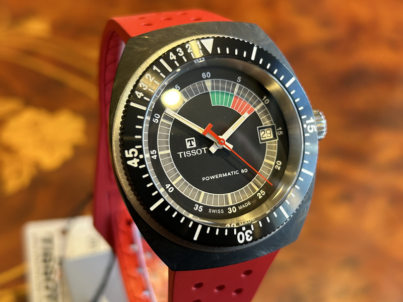 ティソ 腕時計 TISSOT シデラル マーブル調 フォージドカーボンケース T145.407.97.057.02の画像