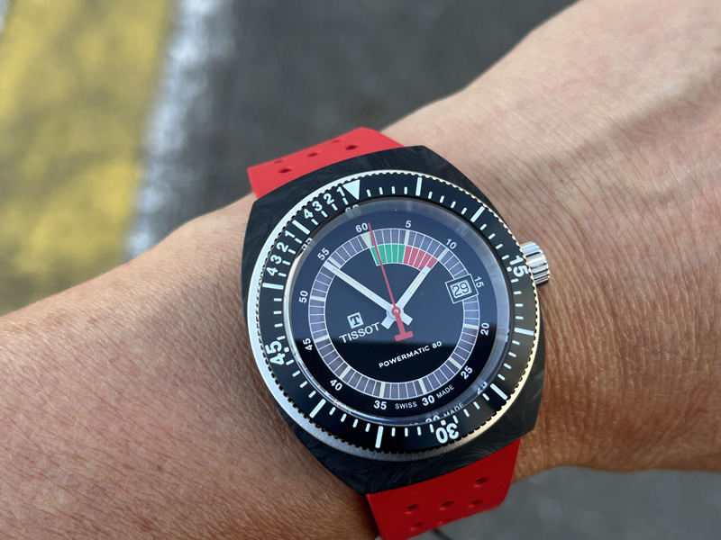 ティソ 腕時計 TISSOT シデラル マーブル調 フォージドカーボンケース T145.407.97.057.02の画像