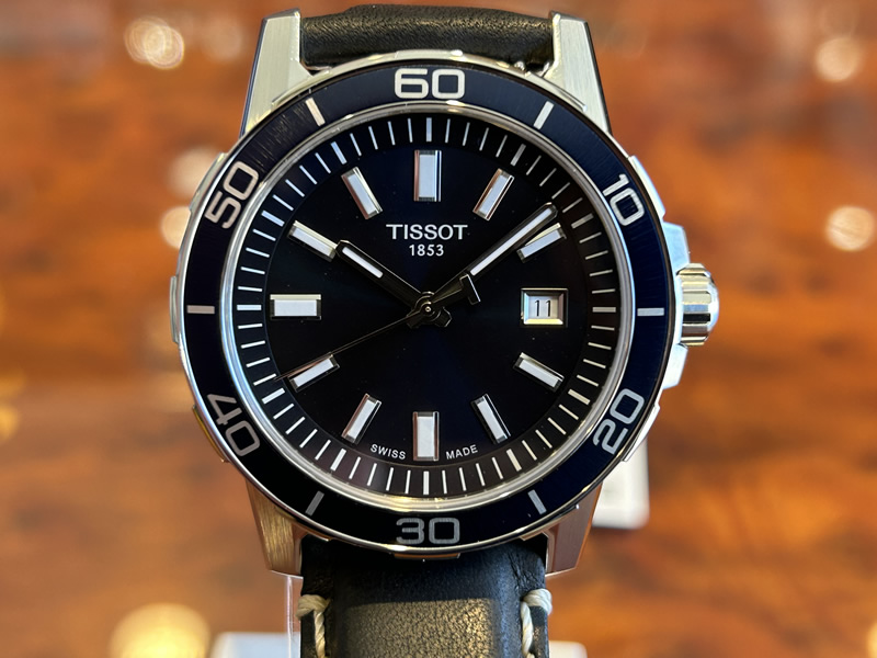 ティソ 腕時計 TISSOT スーパースポーツ クォーツ ブルー文字盤 レザー 