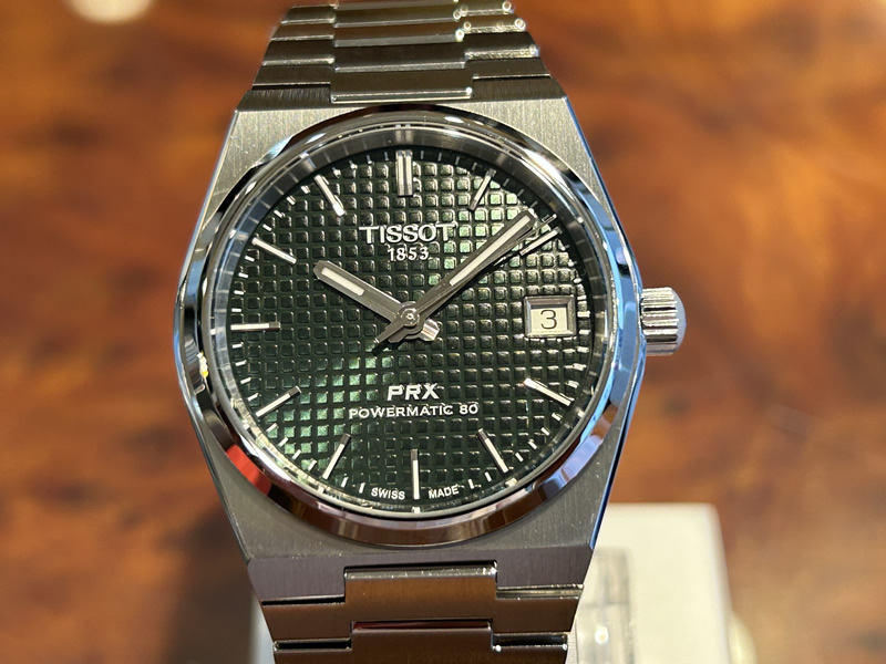 ティソ 腕時計 TISSOT PRX 35mm ピーアールエックス パワーマティック80 グリーン文字盤 T137.207.11.091.00 PRX オートマチック｜yuubido-oyabu｜02