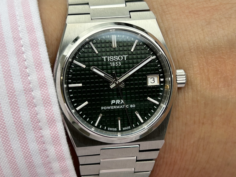 ティソ 腕時計 TISSOT PRX 35mm ピーアールエックス パワーマティック80 グリーン文字盤 T137.207.11.091.00 PRX オートマチック｜yuubido-oyabu｜16