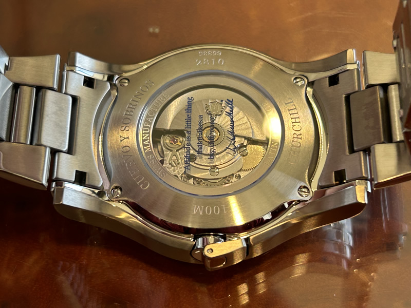 クエルボイソブリノス 腕時計 Cuervo y Sobrinos 世界限定200本 ロブスト チャーチル ・ サーウインストン 希少限定モデル Ref.2810B-1SWG 替えストラップ付｜yuubido-oyabu｜10