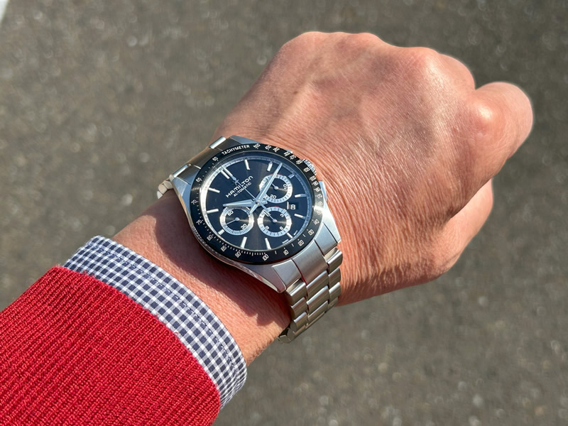 ハミルトン 腕時計 HAMILTON ジャズマスター パフォーマー クロノグラフ 自動巻き 42mm メタルブレス H36606130 送料無料｜yuubido-oyabu｜18