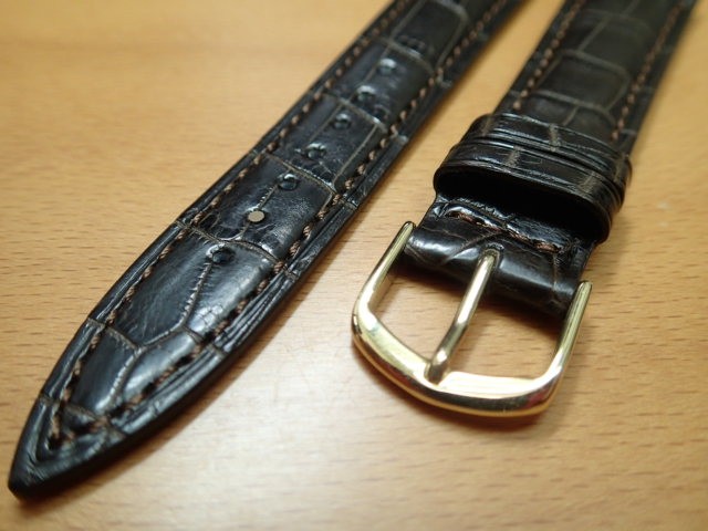 16mm〜 20mm 時計バンド (腕時計) ベルト クロコダイル ワニ チョコ