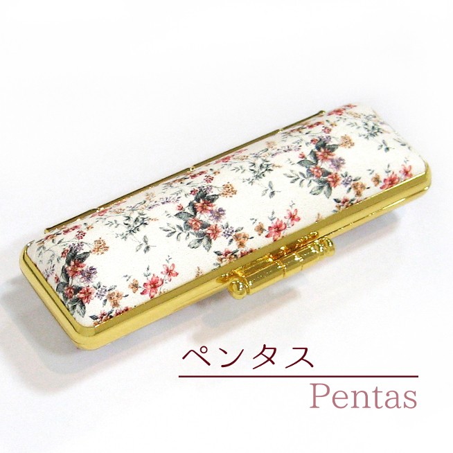オーダー印鑑♡彩樺♡15㎜ ＆花柄ケース【ゴールド枠】銀行印　実印サイズ 印鑑ケース 花柄 13.5mm〜15mm用 朱肉付き ゴールド枠 実印