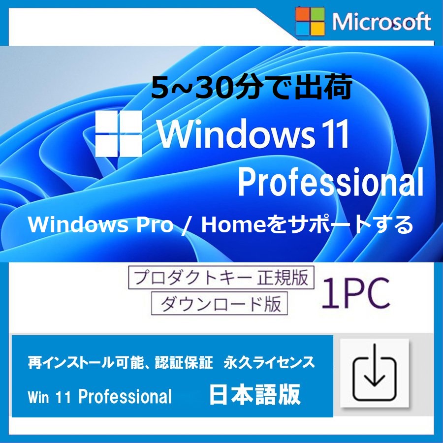 Windows 11 professional 1PC 日本語 正式正規版 認証保証 ウィンドウズ win11 OS ダウンロード版 プロダクトキー  ライセンス認証 永久 64bitのみ :windows-11:yuuta - 通販 - Yahoo!ショッピング