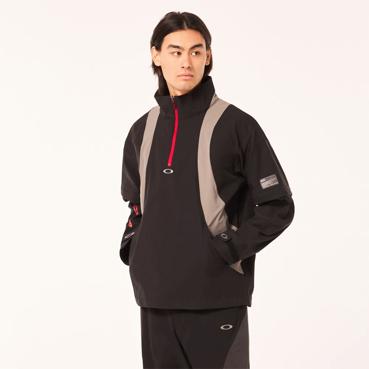 メンズウェア OAKLEY 2way pullover jacket navy L y2k Vintage Oakley Software 1/4 Zip Fleece Mens Small Black