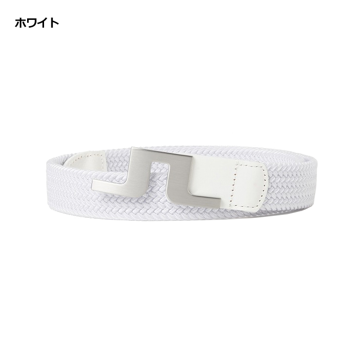 ホワイト編み込みベルト ジェイリンドバーグ　J.LINDEBERG J.LINDEBERG（ジェイリンドバーグ） ブリッジバックル編み込みベルト