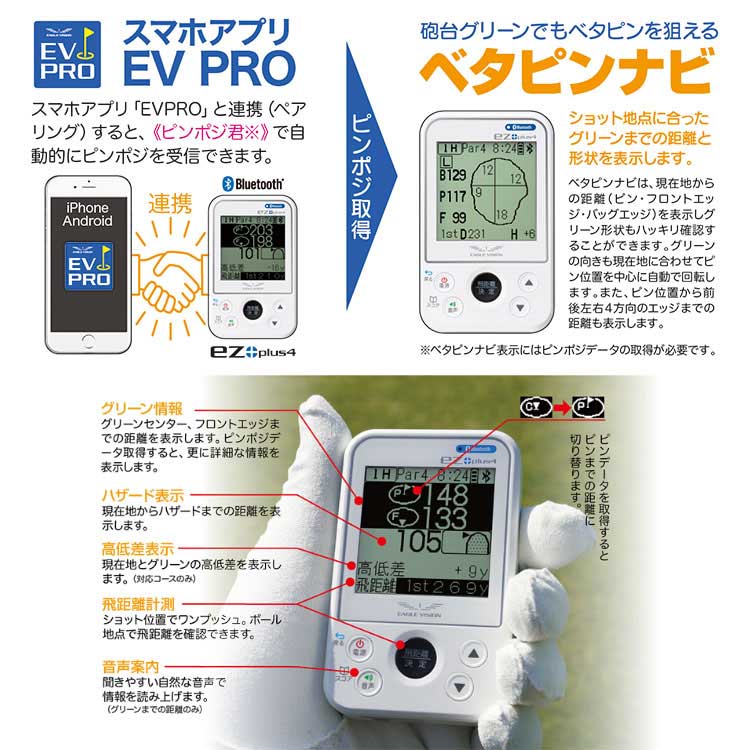 EAGLE VISION イーグルビジョン ゴルフ ナビ ez plus4 EV-235 【GPS