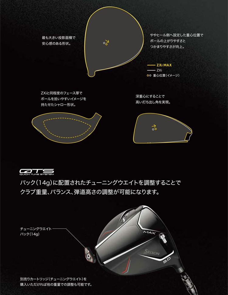 SRIXON スリクソン ZXi MAX ドライバー Diamana カーボンシャフト
