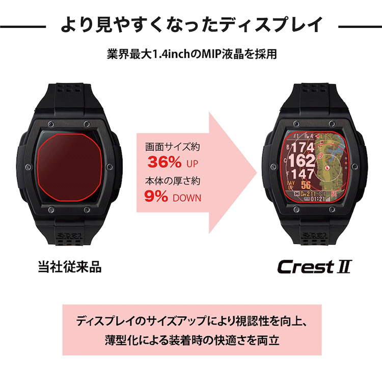 ショットナビ ゴルフ CREST II ショットナビ クレスト 腕時計型 GPS