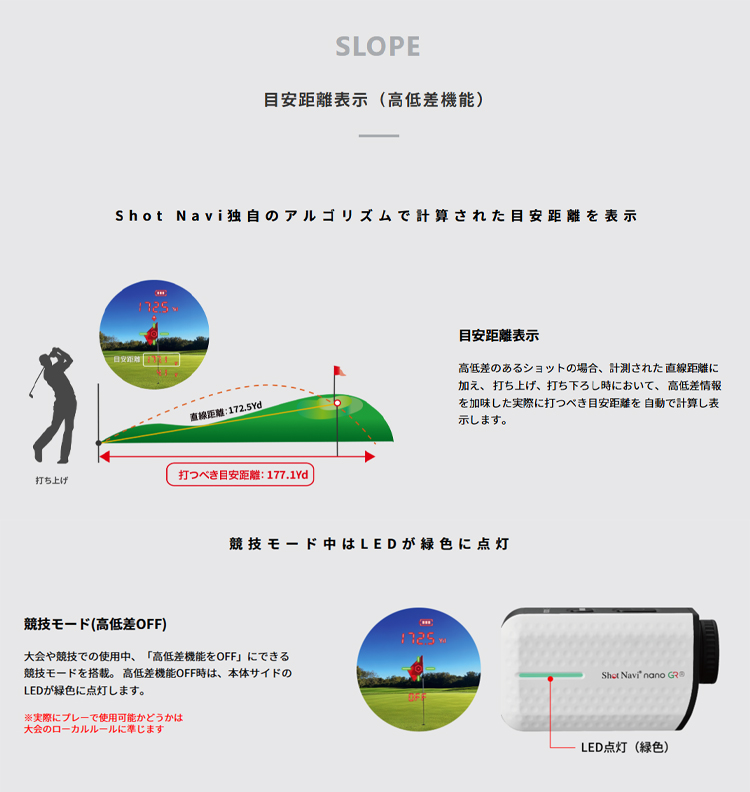 ShotNavi（ショットナビ） ゴルフ Shot Navi Laser Sniper nano GR +