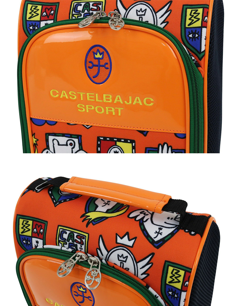 CASTELBAJAC シルバー バッグ(シューズ入れ付き) 家紋POPロゴ総柄シューズケース | カステルバジャック