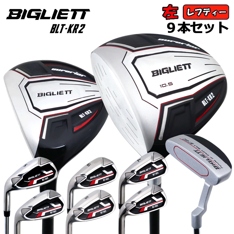 BIGLIETTのメンズゴルフクラブセット美品 レフティー BIGLIETT ビリエット メンズ ゴルフ クラブセット 9本