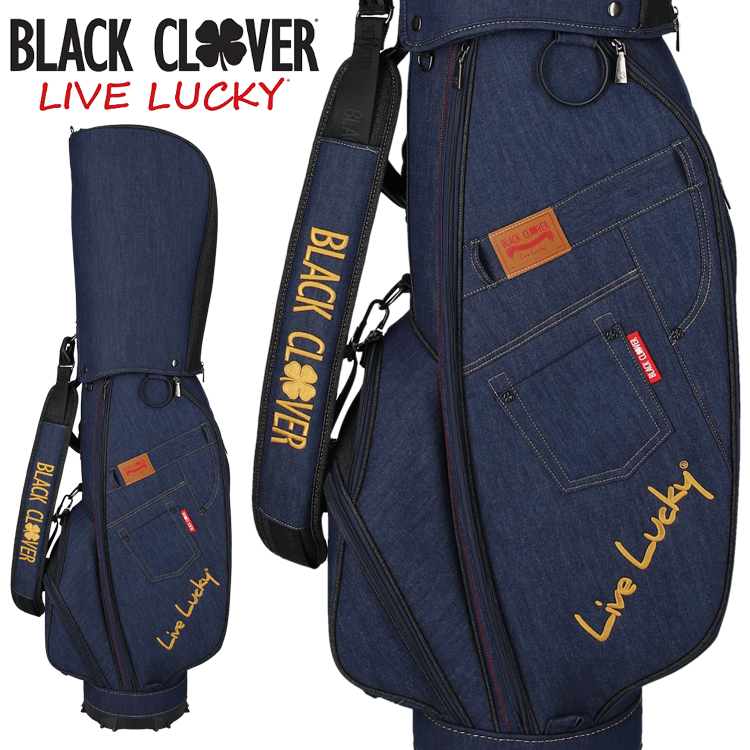 ブラッククローバー BLACK CLOVER ゴルフ デニム キャディバッグ 9.0型 BA5PNC53  【Denim】【Gパン風】【ジーパン】【ジーンズ】【デニムパンツ】