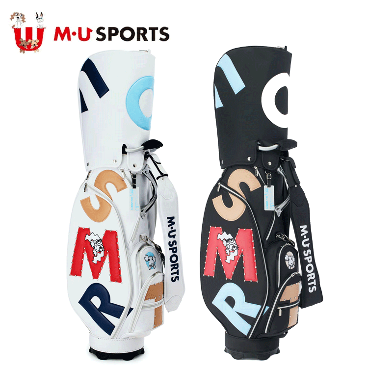 M・U SPORTS MU SPORTS MU スポーツ 大胆ロゴ柄 キャディバッグ ゴルフ