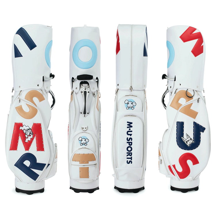 M・U SPORTS MU SPORTS MU スポーツ 大胆ロゴ柄 キャディバッグ ゴルフ