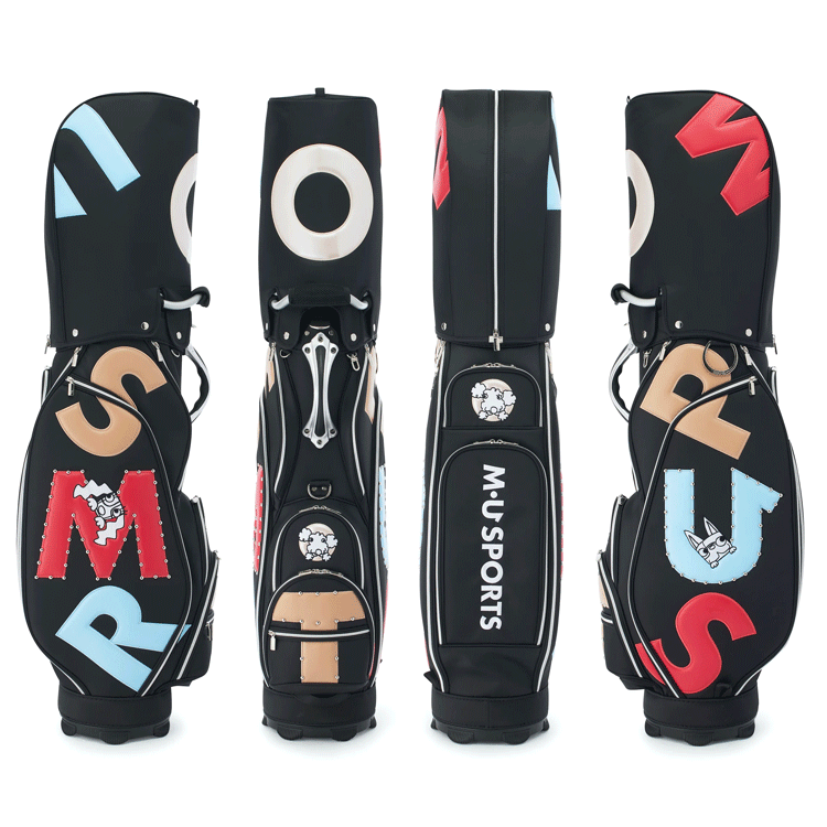 M・U SPORTS MU SPORTS MU スポーツ 大胆ロゴ柄 キャディバッグ ゴルフ