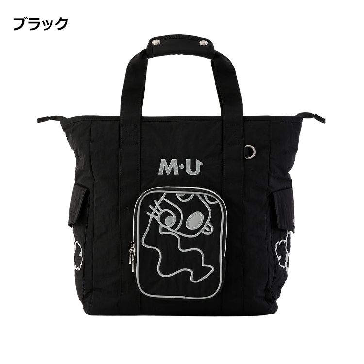 M・U SPORTS MU SPORTS MU スポーツ 軽量変顔キャラクター刺繍 トート