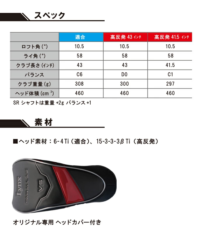【美品】短尺 41.5インチ リンクス パララックス VS ドライバー 11°R Amazon.co.jp: リンクス PARALLAX VS パララックス VS 超短尺