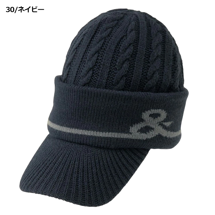 【and per se】ゴルフ　ニットキャップ　ネイビー　レディース　ほぼ新品 and per se（アンパスィ） キャップ ニットキャップ ニット帽 AMF8515