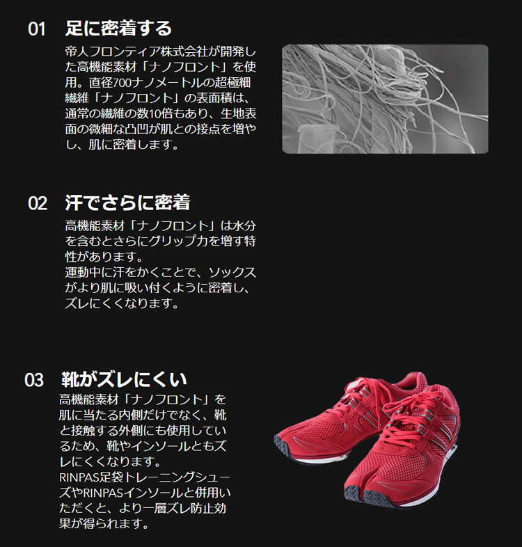 TEIJIN 帝人フロンティア RINPAS リンパス 5本指ソックス 靴下