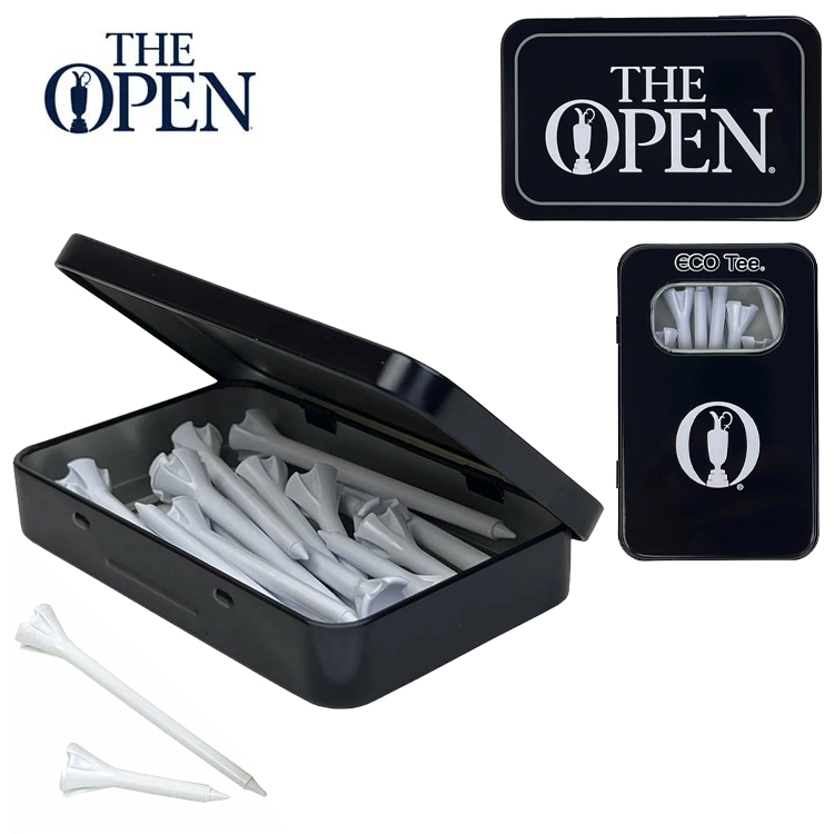 THE OPEN ゴルフ 缶ケース入り エコティー OPCT-01 ティー 16本付き 全